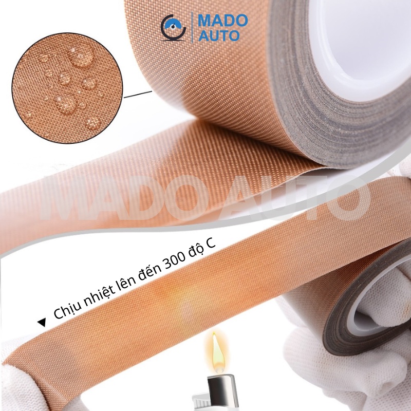 Băng dính Teflon chịu nhiệt độ cao, bọc gạt dán Film cách nhiệt tạo độ trơn MADO AUTO BT01