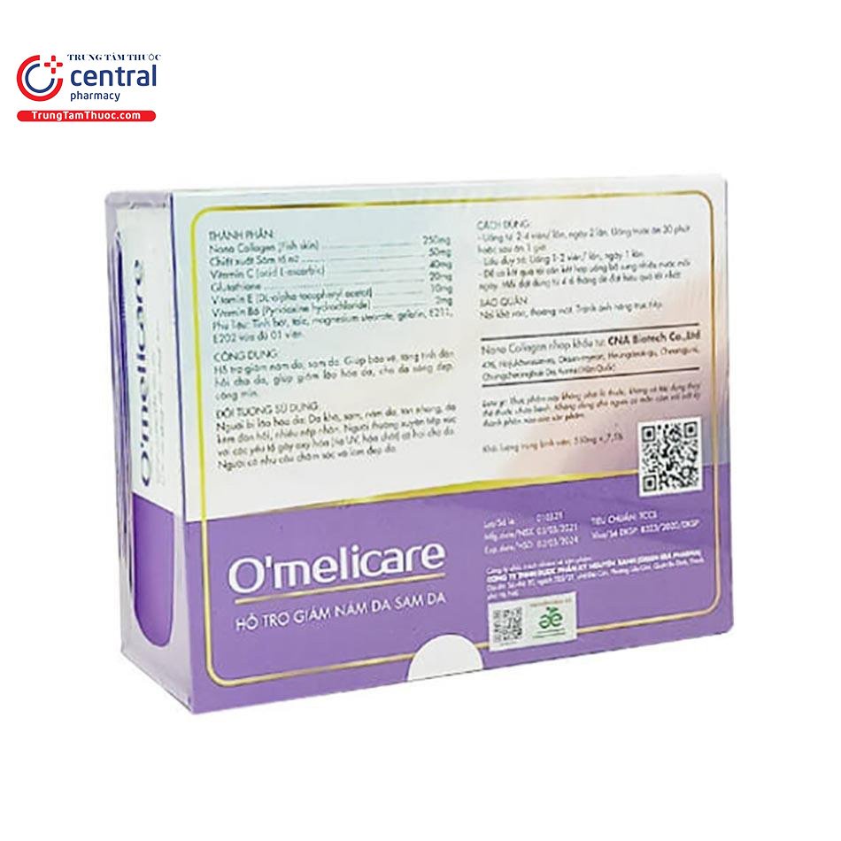 Viên uống O’melicare - Giảm sạm, nám, tàn nhang, ngăn ngừa lão hóa da, bảo vệ da khỏi tác động của ánh sáng mặt trời