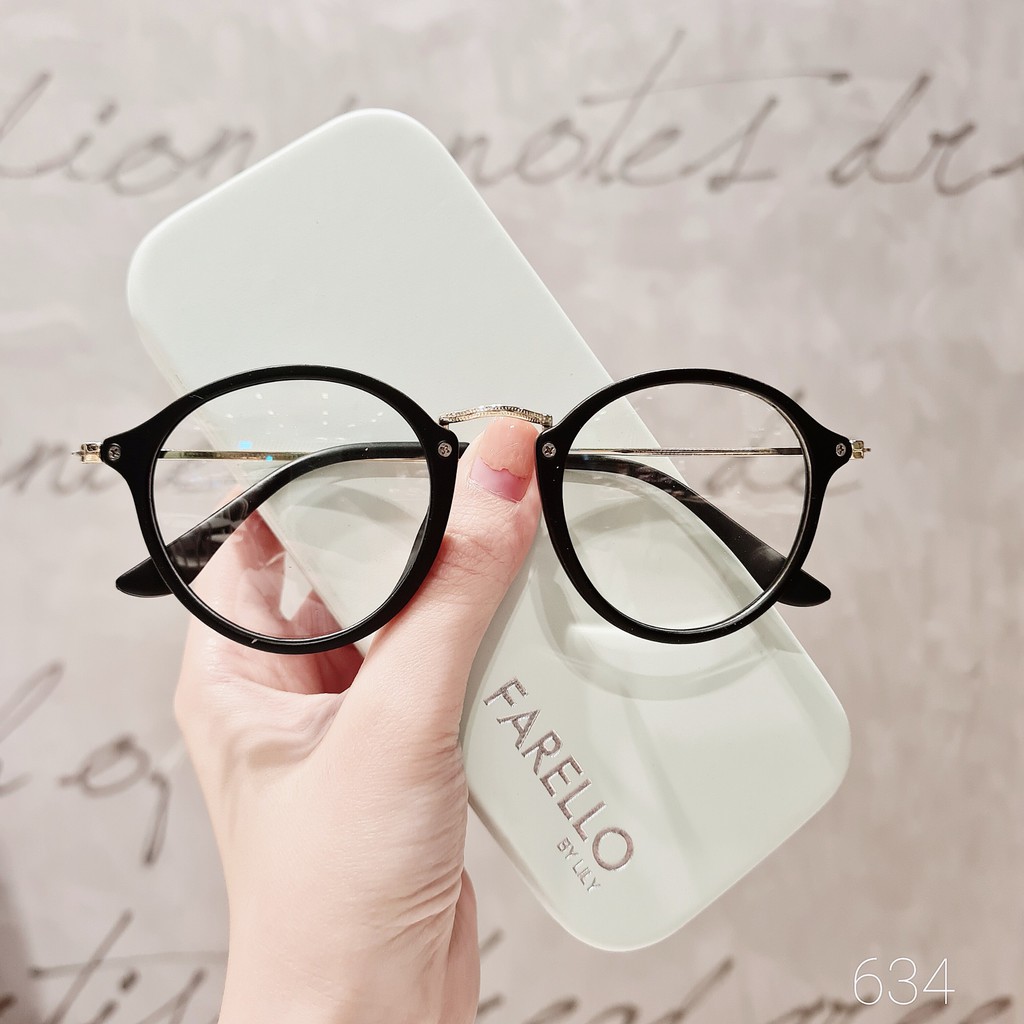 Gọng kính cận nữ Lilyeyewear kim loại, mắt tròn kiểu dáng thời trang ulzzang hàn quốc 634