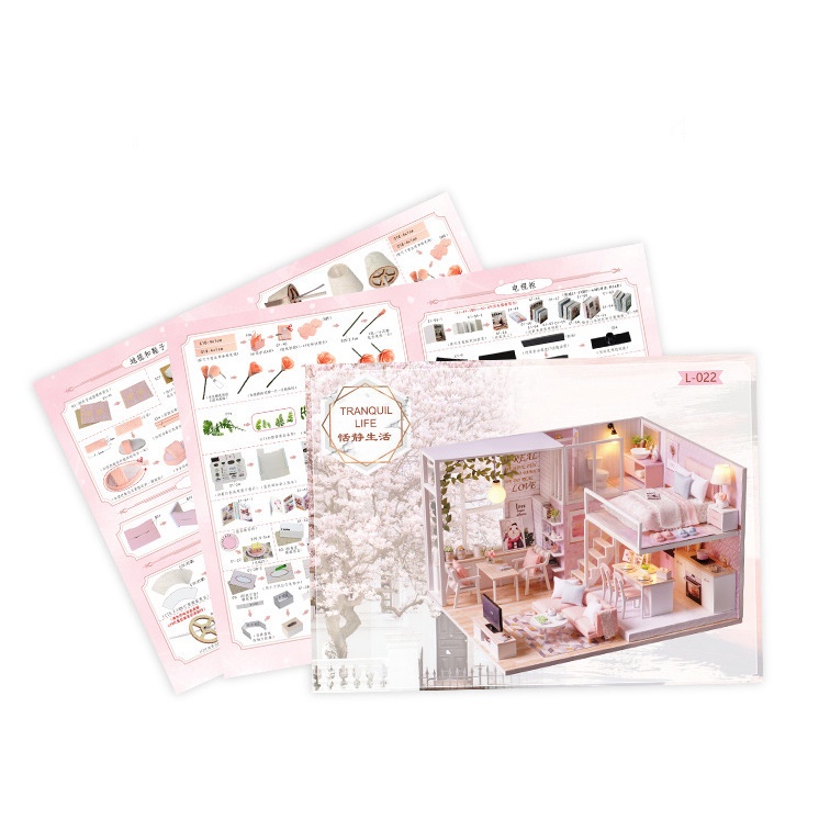 Bộ đồ chơi lắp ghép mô hình nhà búp bê DIY Doll House Miniature-TRANQUIL LIFE L-022-B