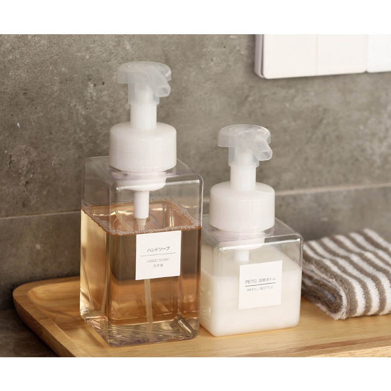 Bình chiết, chai chiết tạo bọt 250ml, 450ml, nhiều màu