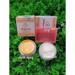 Kem collagen Plus vit E ngày và đêm (tặng kèm xà phòng)