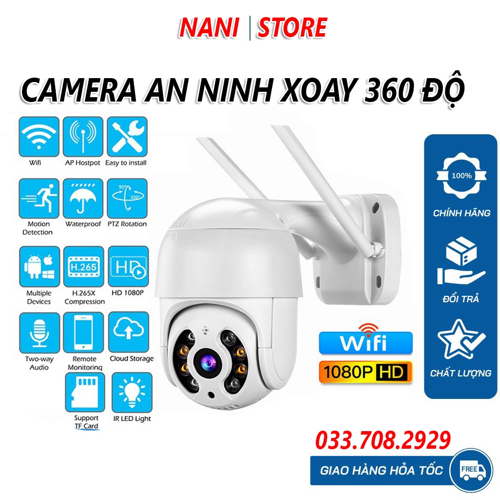 Camera xoay 360, Camera xoay 360 độ ngoài trời, Camera toàn cảnh 360 - Camera Hình Cầu Chống Nước Xoay 360 Độ 1920x1080P