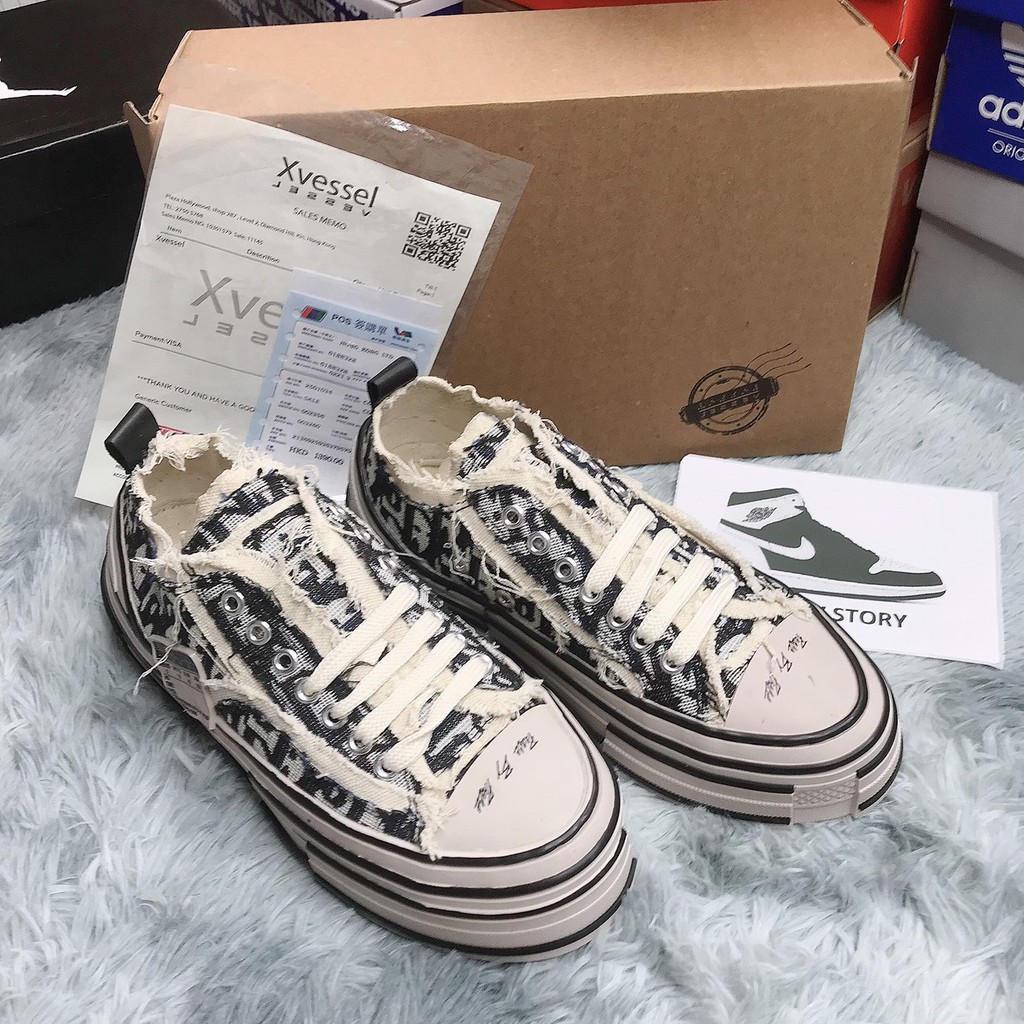 Giày sneaker giày Xvessel RÁCH DIO đế gỗ HOT TREND 2020-2021