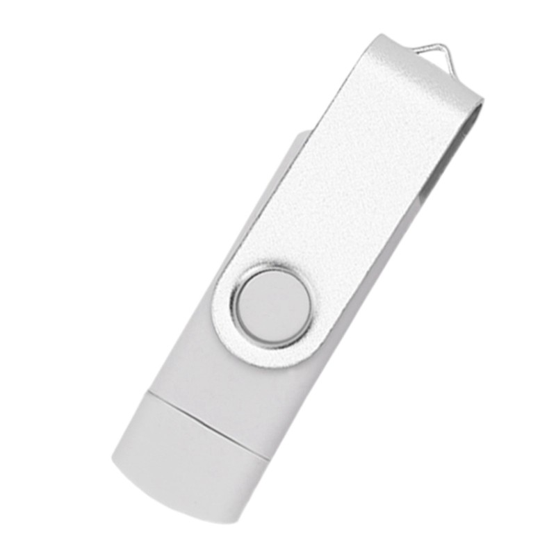 Flash Disk, Oxidized Clip (USB+TYPE C) 3.0 128GB Flash Memory U Disk for Android Device/Pc/Tablet/Mac(White)