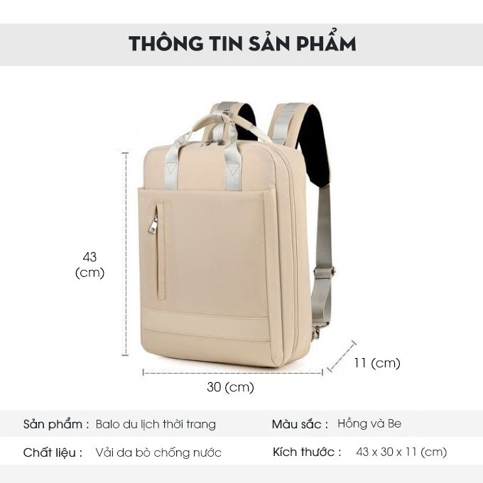 Balo laptop nữ GuBag đi chơi, đi học, phong cách thời trang cao cấp, đẹp xịn, chống sốc