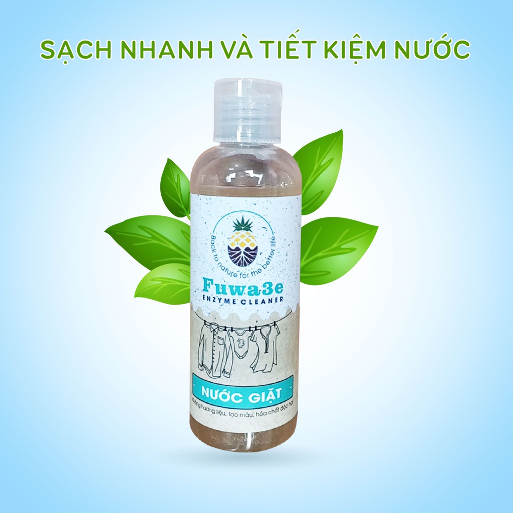 Nước Giặt Hữu Cơ FUWA3E  Eco-Enzyme 100ml Chiết Xuất Từ Dứa An Toàn Cho Da Bảo Vệ Trẻ Em Tốt Cho Sức Khỏe Môi Trường