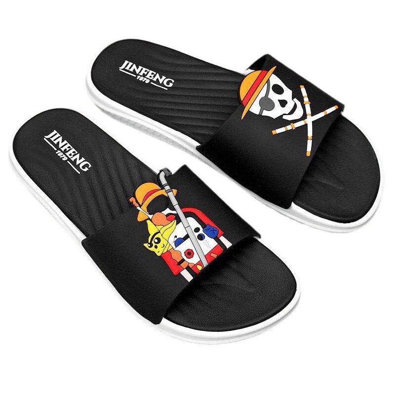 Slippers men's home flow animation non-slip flip flops Luffy beach sandals