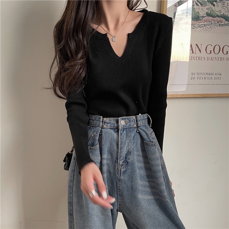 Áo Thun Dệt Kim Tay Dài Thiết Kế Đơn Giản Cá Tính 172239Áo Thun Thiết Kế Phong Cách Hàn Quốc Thời Trang | BigBuy360 - bigbuy360.vn