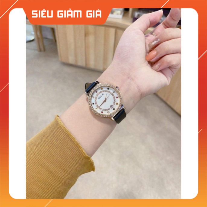 Đồng hồ nữ Guou mặt tròn dây da siêu bền , kiểu dáng thời thượng , trẻ trung | BigBuy360 - bigbuy360.vn
