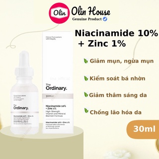 Tinh chất Serum The Ordinary Niacinamide 10% + Zinc 1% giảm mụn, thu nhỏ lỗ chân lông - Olin House