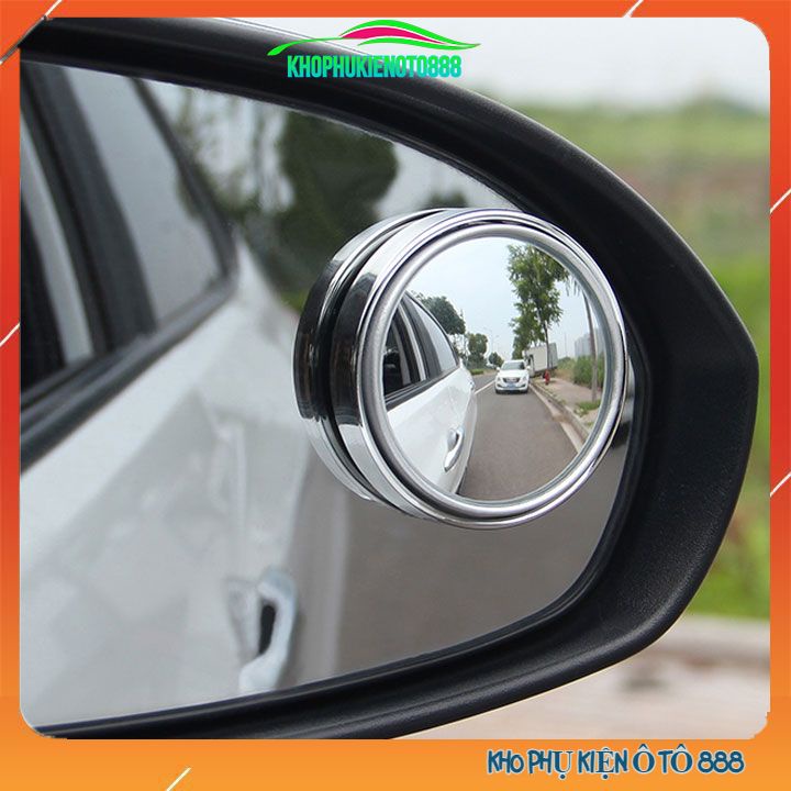 Gương chiếu hậu xóa điểm mù góc nghiêng 360 độ đường kính 55mm hai màu đen, bạc