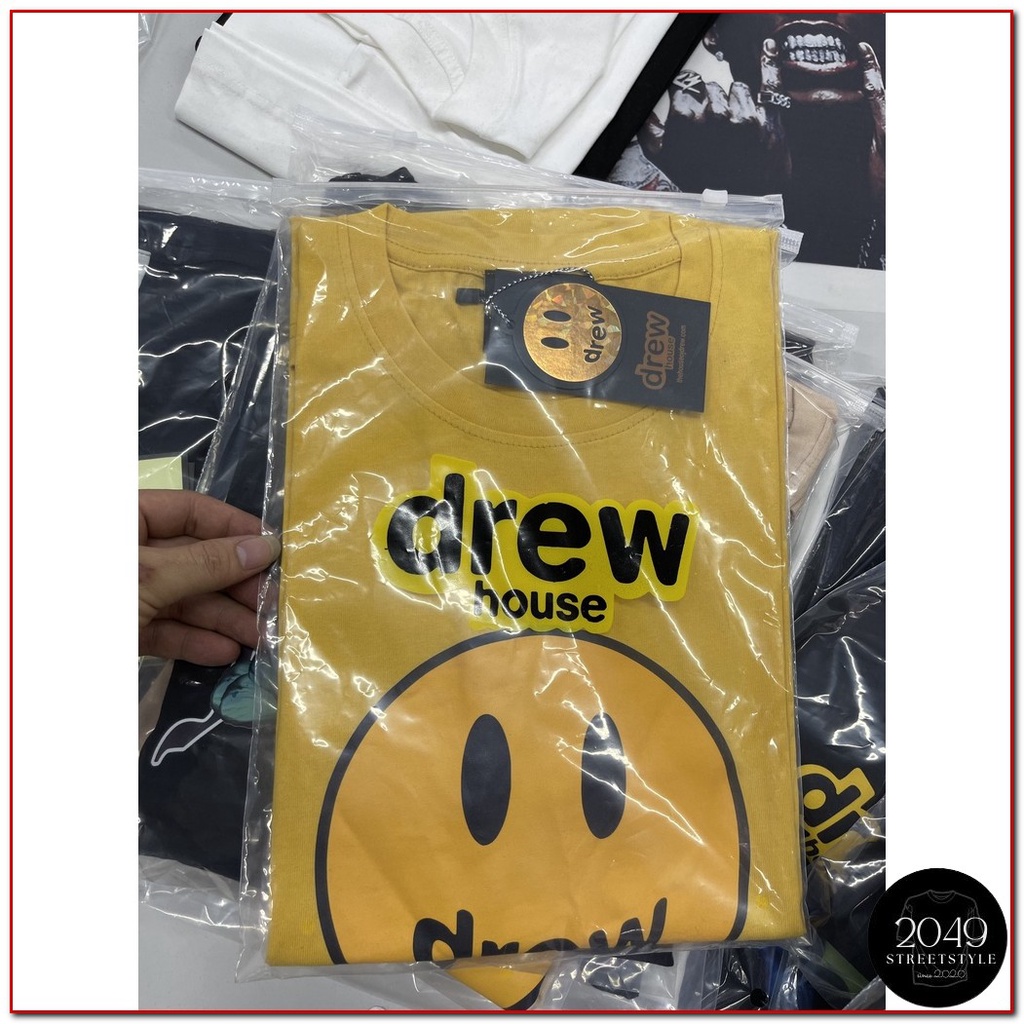 Áo thun tay lỡ DREW House Mặt cười 2049 Streetstyle, Áo thun unisex nam nữ form rộng oversize chất liệu Cotton ST06 | BigBuy360 - bigbuy360.vn