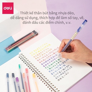 Bút mực gel nhiều màu Deli cute có nắp đậy ngòi 0.5mm cao cấp - Bút gel dùng để trang trí - HOKAMI STORE