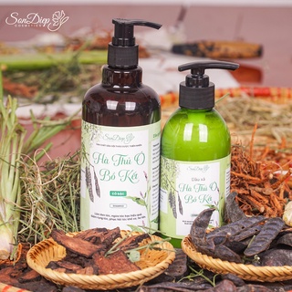 Cặp dầu Gội - Xả Hà Thủ Ô Đỏ & Bồ Kết cô đặc - Dầu gội giúp đen tóc tự nhiên - Dầu gội thảo mộc Sơn Diệp