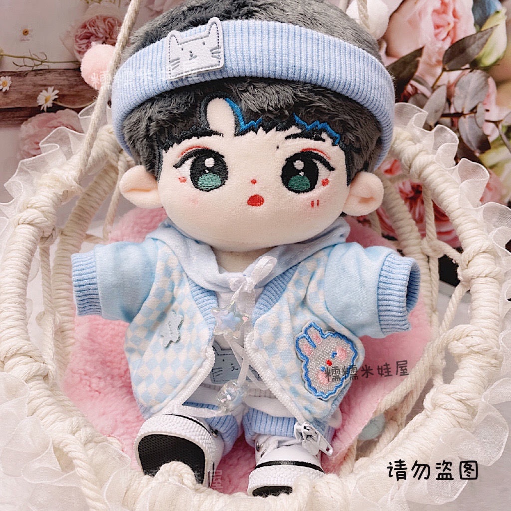 Spot 20cm baby blue ocean suit headscarf cool cover boyfriend Feng Shuai 20cm star doll fat body