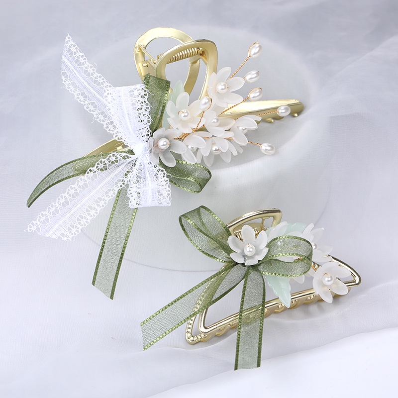 Kẹp tóc Haimeikang đính ruy băng đính nơ thời trang