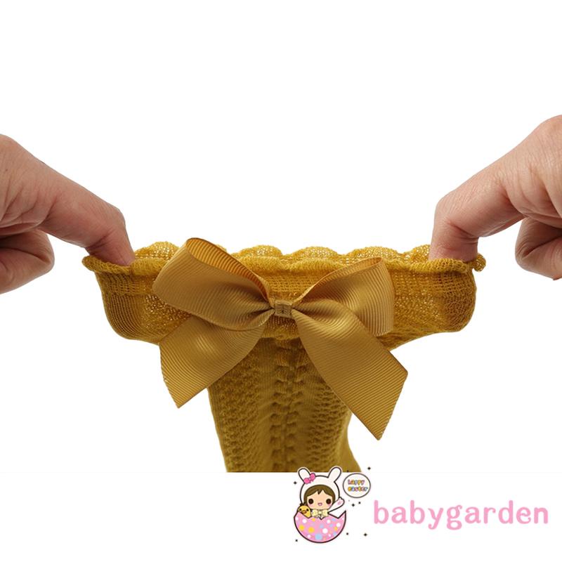 Vớ Đan Len Dài Ngang Đầu Gối Đính Nơ Dễ Thương Cho Bé Gái Từ 0-2 Tuổi