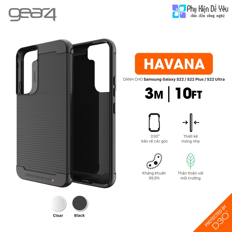 Ốp Gear4 Havana cho SAMSUNG GALAXY S22 Ultra/ S22 Plus/ S22 (SẢN PHẨM CHÍNH HÃNG ĐƯỢC PHÂN PHỐI TẠI THỊ TRƯỜNG VIỆT NAM)