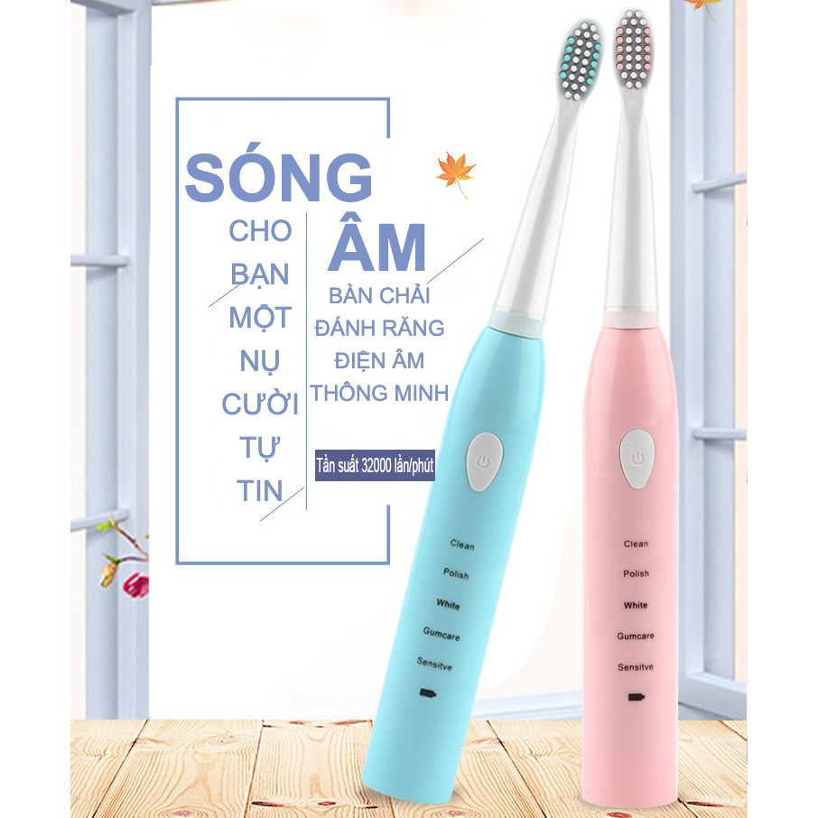 [Mẫu 2021] Bàn Chải Đánh Răng Điện Chính Hãng ORIGINAL FEI LE SONIC – Tặng 04 đầu bàn chải