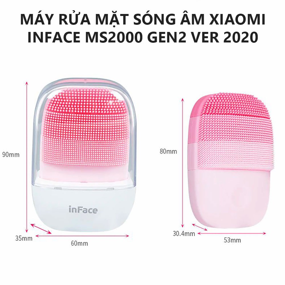 [Màu ngẫu nhiên] Máy rửa mặt sóng âm Xiaomi InFace MS2000 Gen2 Ver 2020 thế hệ mới 5 mức rung - BH 6 tháng