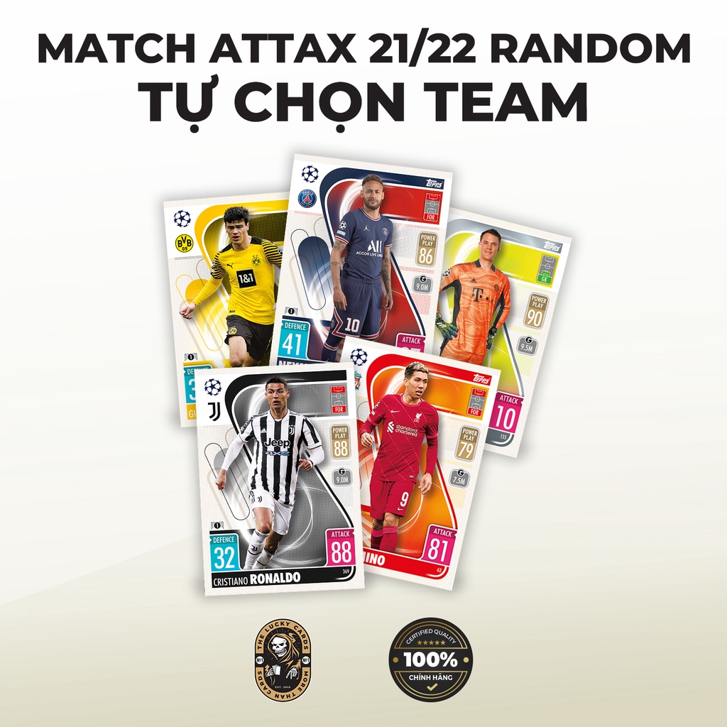 Topps Match Attax 21/22 | Thẻ cầu thủ bóng đá chính hãng | The Lucky Cards