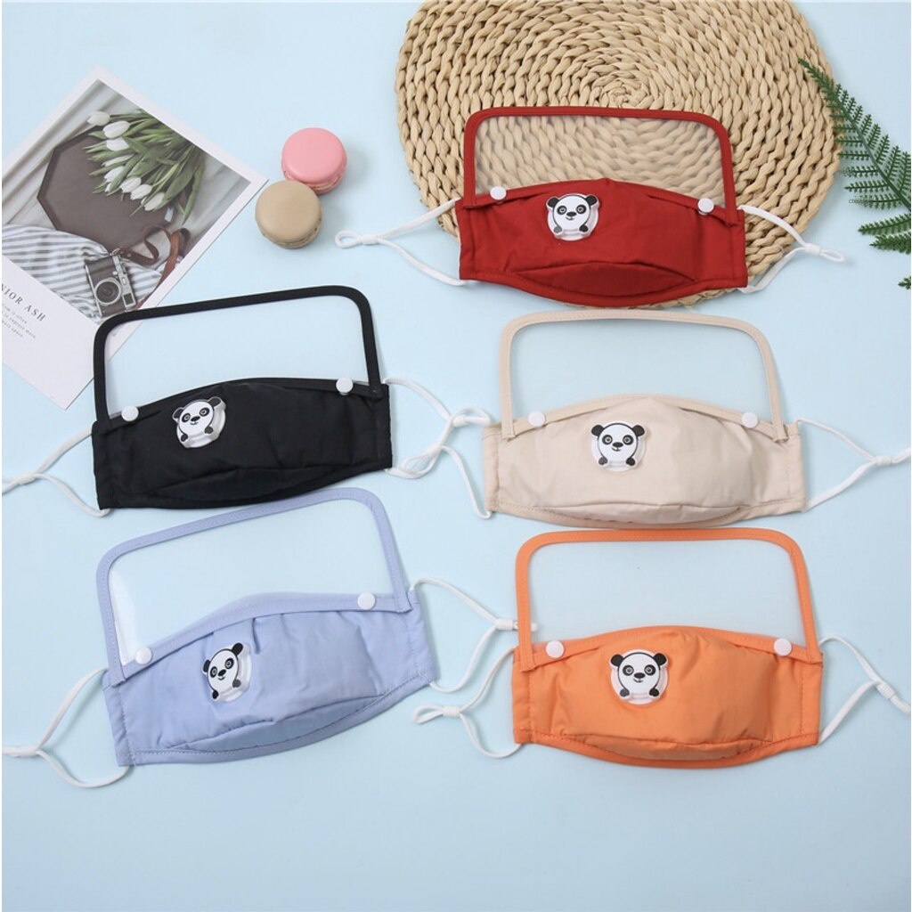 [Hàng mới về] Khẩu trang cotton 2 lớp cotton 2 lớp có kính bảo hộ chống văng nước an toàn tháo được cho trẻ nhỏ PM 2.5