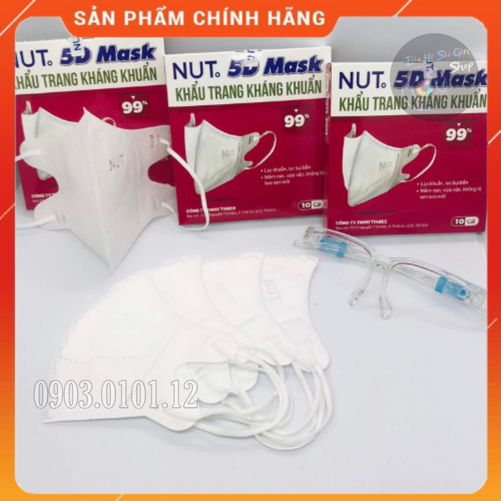 Khẩu trang 5d người lớn NUT chính hãng, 5d mask Hàn Quốc hàng có sẵn nhiều họa tiết mới hộp 10 cái