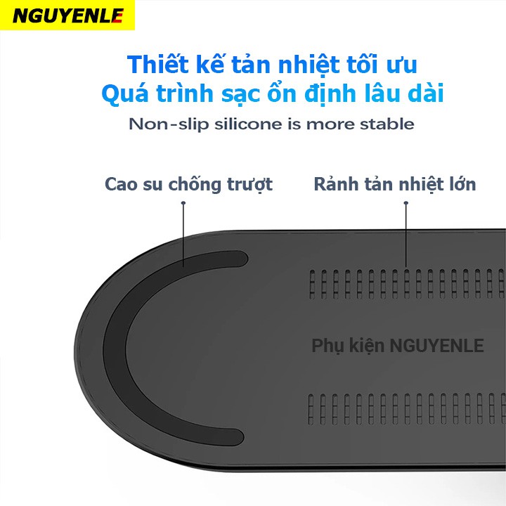 Đế Sạc nhanh không dây 3 in 1 H10 15W sạc được iPhone 12, Airpod Pro, Apple Watch