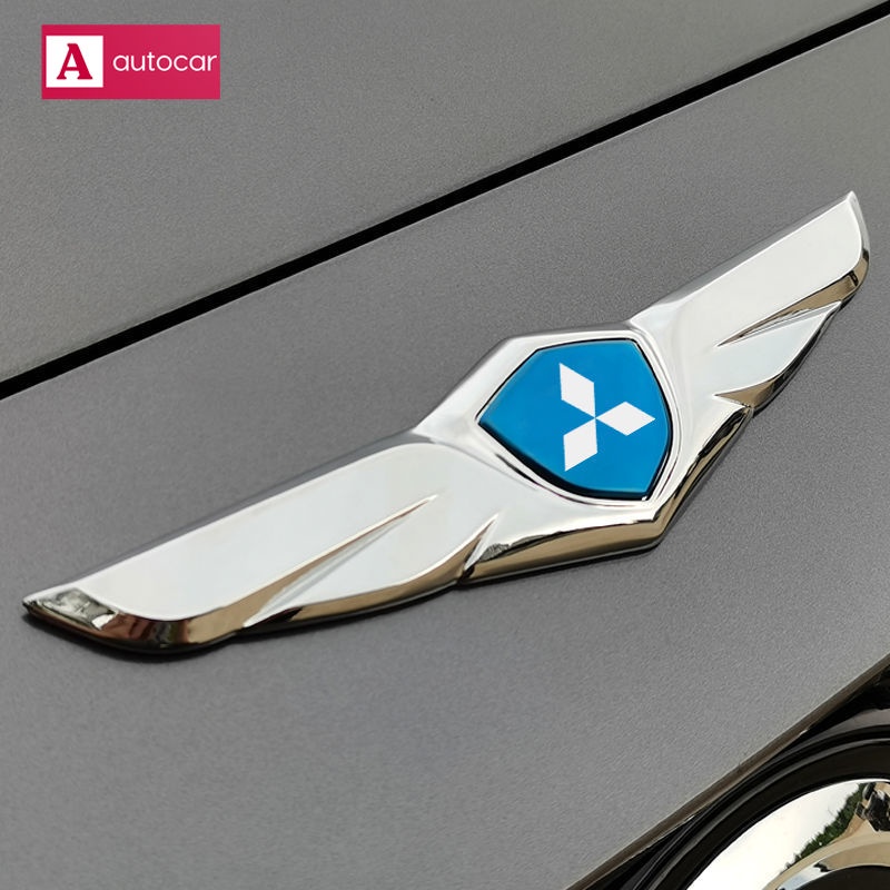 (Mitsubishi) Mui xe Dán Đôi cánh thiên thần kim loại 3D Attrage Xpander Cross Outlander Pajero Sport Triton