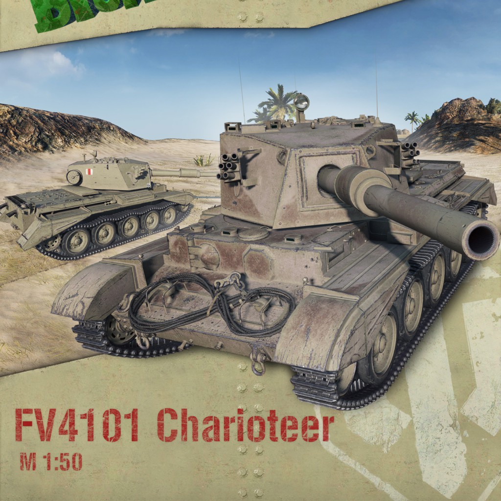 Mô hình giấy Xe tăng quân sự FV4101 Charioteer Tank Destroyer - World of Tanks