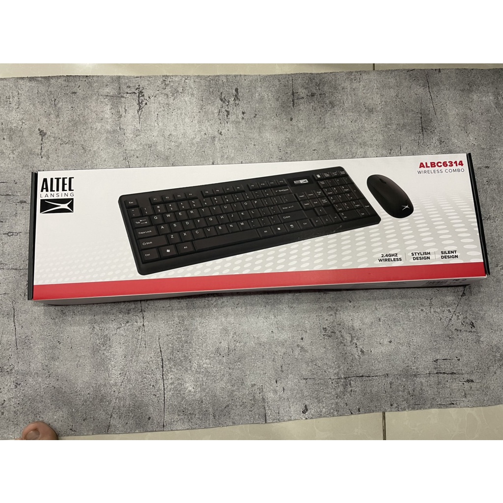 COMBO BÀN PHÍM CHUỘT KHÔNG DÂY ALTEC ALBC 6314,KEYBOARD MOUSE WIRELESS 2.4G 1200DPI