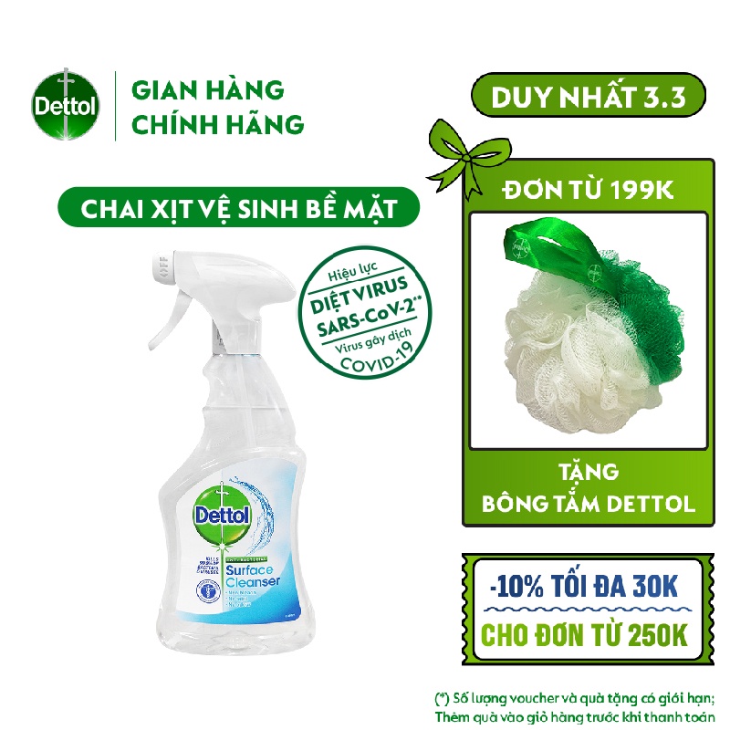 Chai xịt vệ sinh bề mặt kháng khuẩn Dettol 500ml