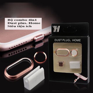 Bộ Combo Dán Viền Bảo Vệ Camera + Nút Home Cảm Ứng + Che Chân Sạc Iphone