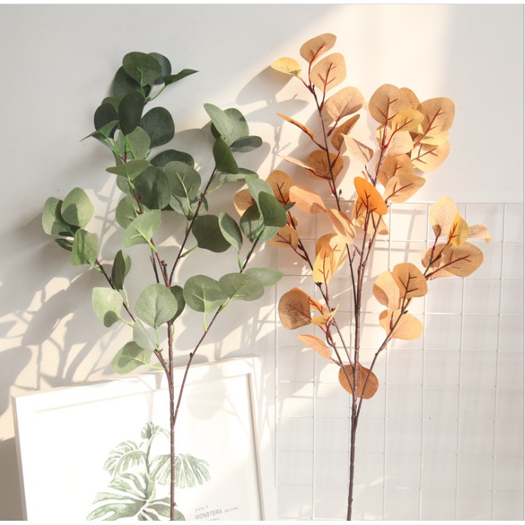 Cành lá táo loại to decor góc chụp màu trắng-xanh-nâu cam-hồng đỏ đẹp sinh động