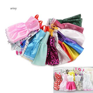 ♞10 Mixed Style Beautiful Handmade Party Clothes Fashion Doll Dress Toy Wear