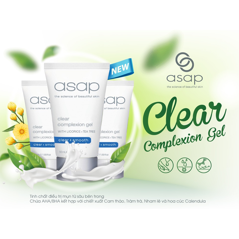 Gel ngừa mụn Asap Clear complexion Gel làm sáng da 50ml