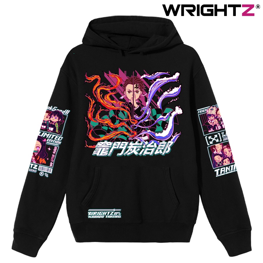 Áo hoodie Wrightz anime Tanjiro Kamado demon slayer thanh gươm diệt quỷ oversize