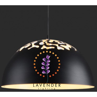 Đèn thả chao sắt chạm hoa văn TH079