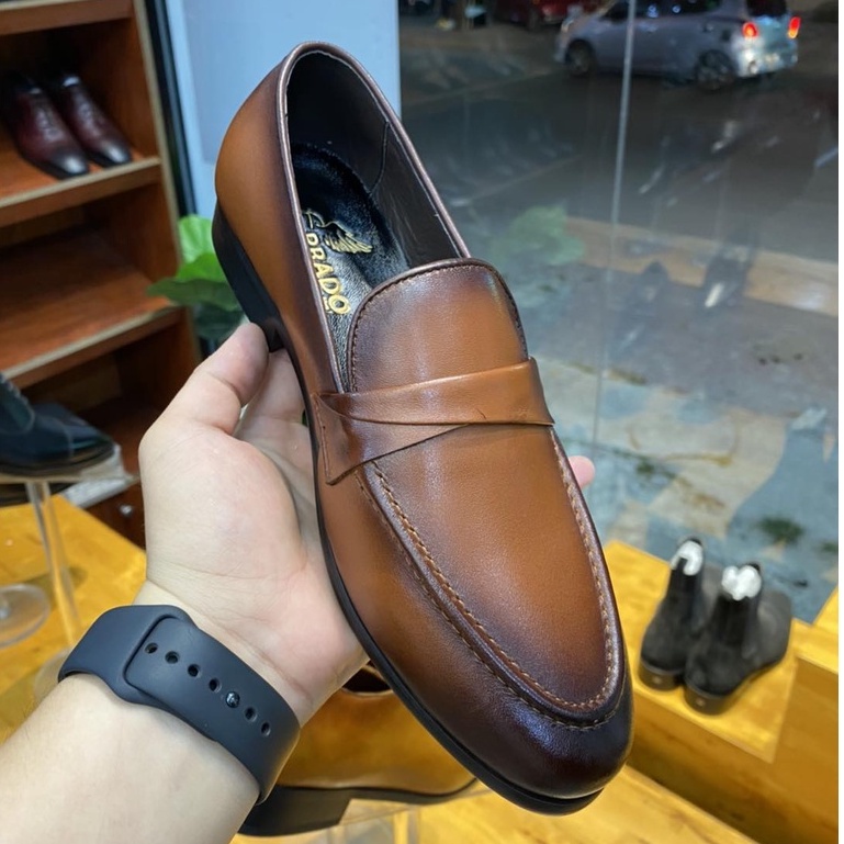Giày lười nam da bò thật bảo hành 1 năm - Mã T183