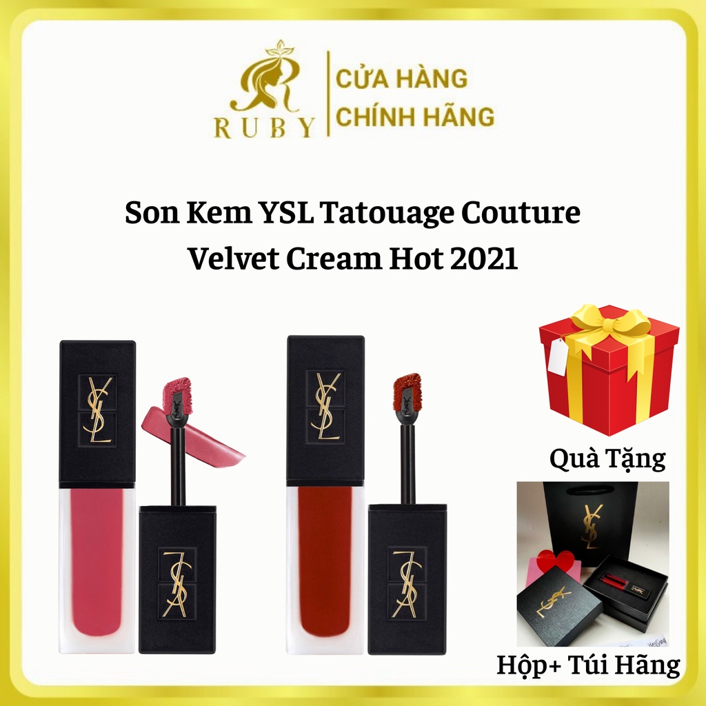 Son Kem YSL Tatouage Couture Velvet Cream mẫu hot 2020 siêu lì mềm mại, Tiệm Son Ruby