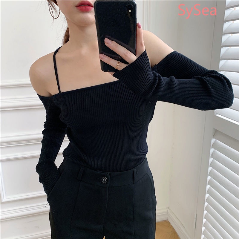 Áo trễ vai tay dài form ôm dáng thời trang mùa thu cho nữ