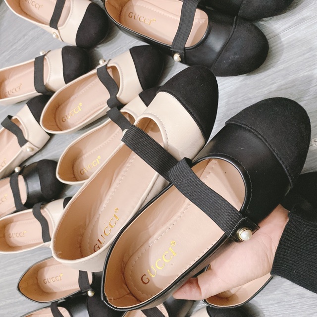 Mã 18- Giày bệt pha màu cài khuy ngọc | BigBuy360 - bigbuy360.vn