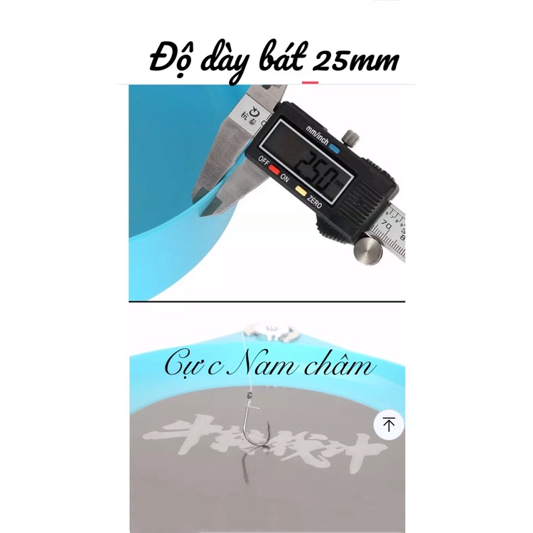 Bát trộn mồi câu đài - gắn part thùng, ghế, thương hiệu Nhật