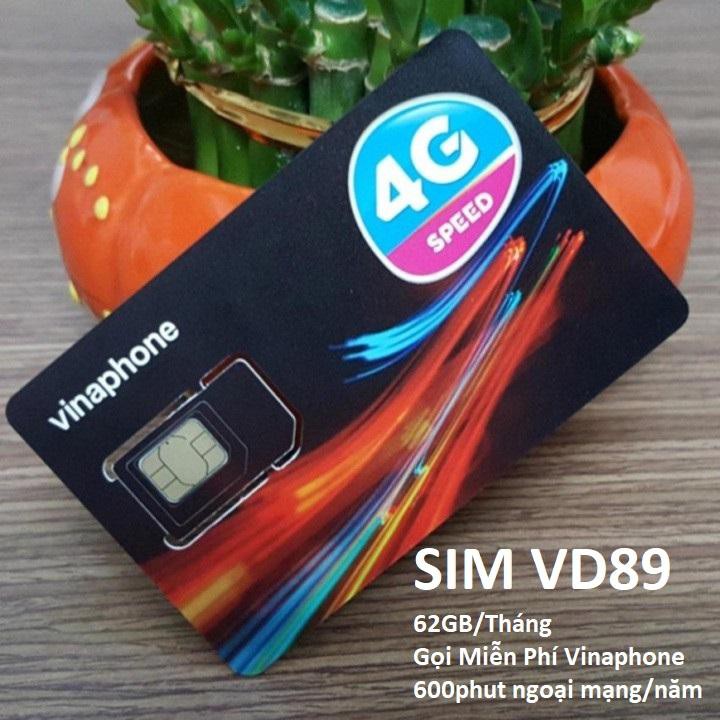 Sim Vina 4G gói VD89 Miễn phí data 2GB/ngày trong 1 tháng sài mê ly