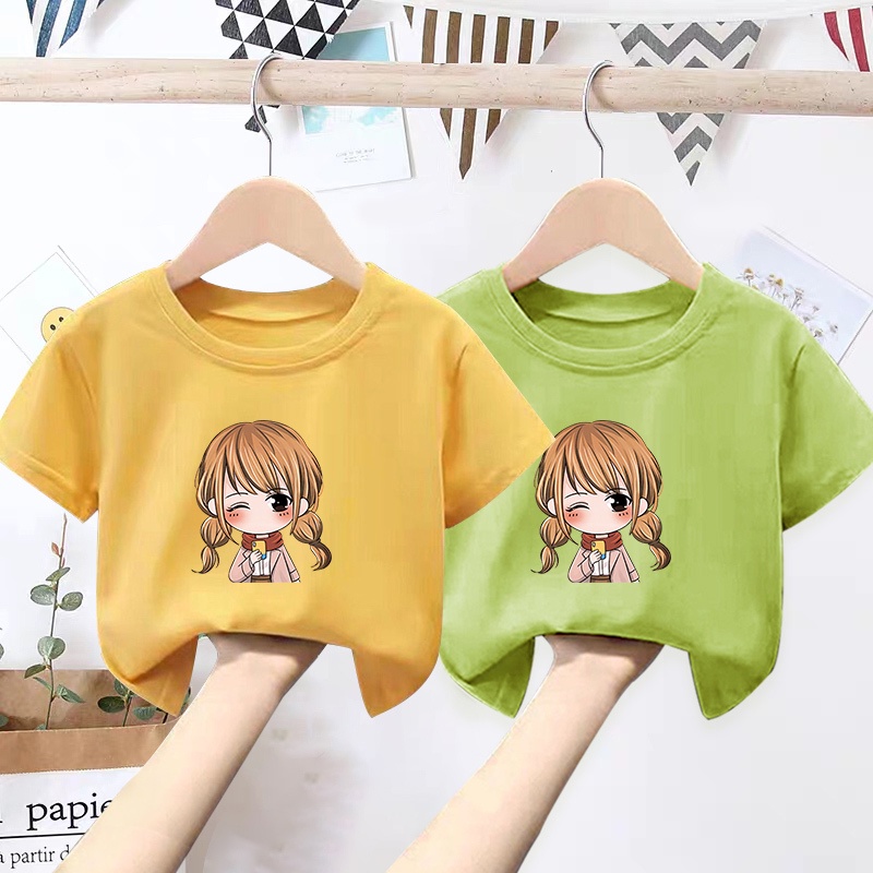 Áo Thun Tay Ngắn In Hình Đáng Yêu Dành Cho Các Bé