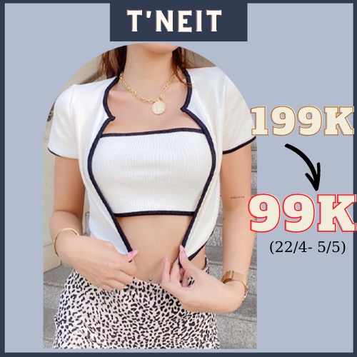 [Video Thật] Áo croptop ôm thun gân kèm áo ống - AK0018 | steven.factory