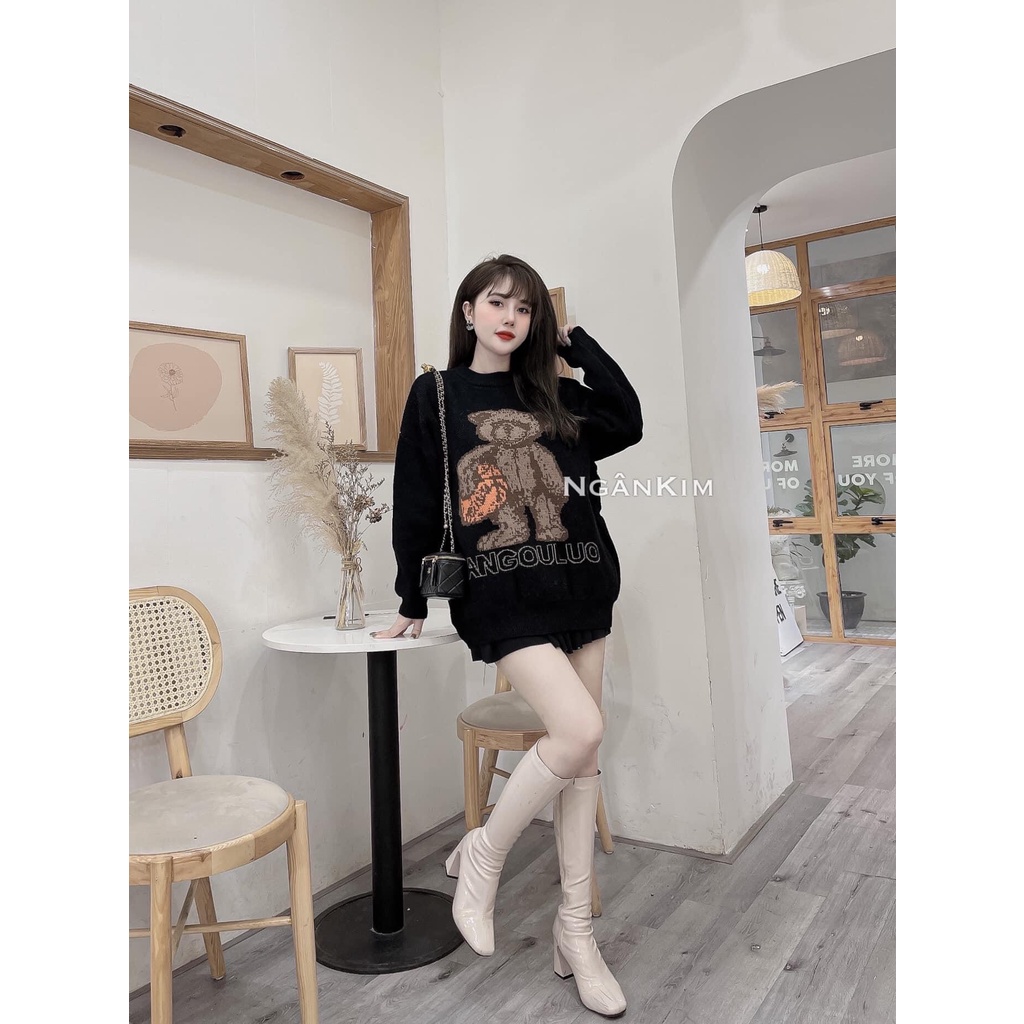 [ảnh thật] Áo len qc from rộng gấu ôm bóng | BigBuy360 - bigbuy360.vn