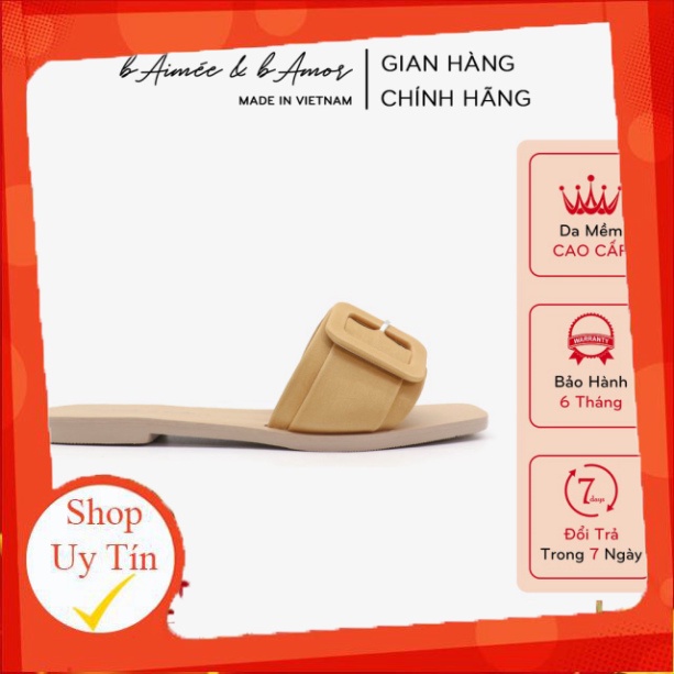 Dép lê nữ thời trang đẹp kiểu dáng sandal đi biển quai ngang đế bệt cao cấp chính hãng bAimée & bAmor – MS1673