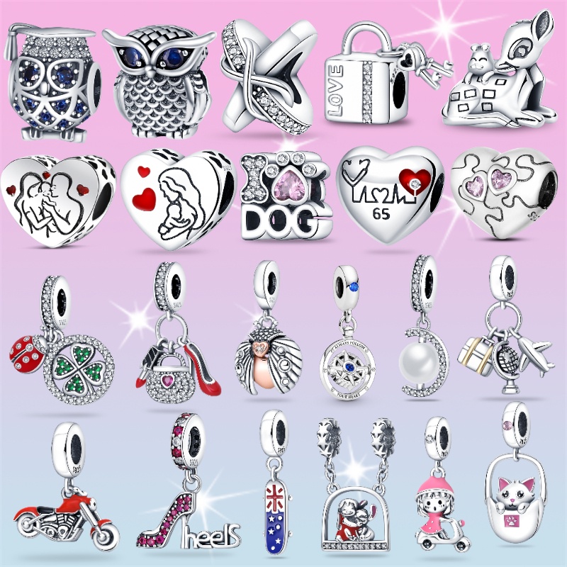 Hạt Charm Bạc 925 Màu Đen Phụ Kiện Làm Trang Sức DIY Mẫu Mới Dành Cho Nữ 2022